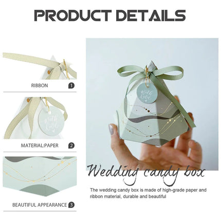 50PCS Hexagonal Candy Cones Treat Box Party Favor Bags for Wedding Birthday