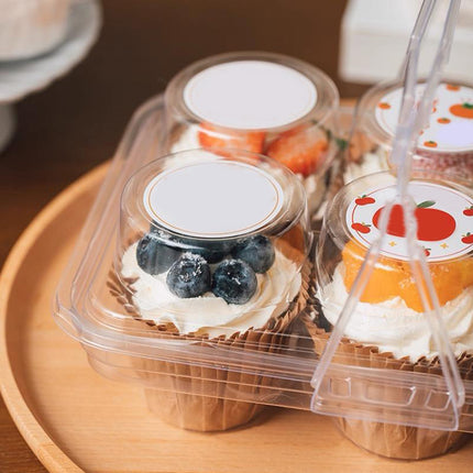 Clear Pastry Cake Box with Handle Portable Dessert Packaging Bakery Box Takeaway