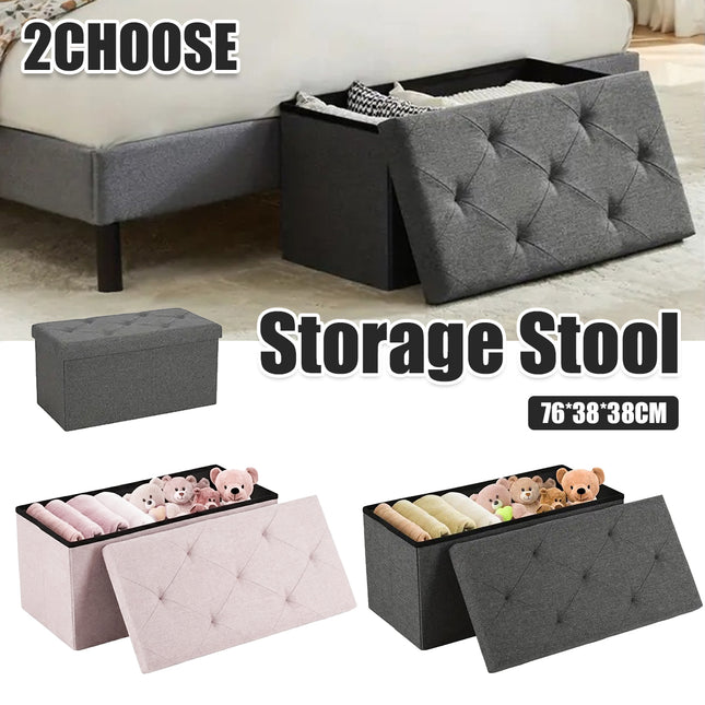 Multifunctional Living Room Storage Stool Large Capacity Foldable Space Saving