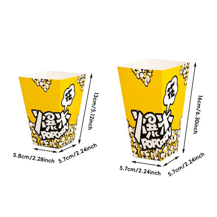 100PCS Party Popcorn Snack Box Oil Proof Disposable Food Container Takeaway