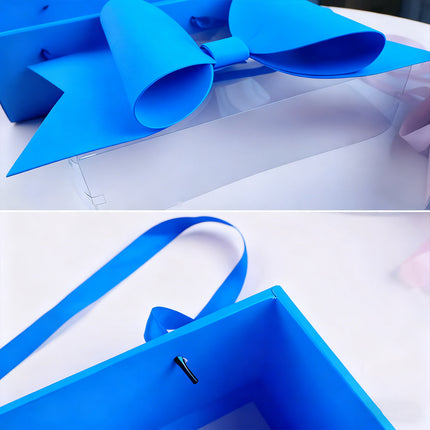 5PCS Bow Gift Box Transparent PVC Design with Ribbon Wedding Party Favor Boxes
