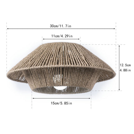 Hand Woven Paper Rope Pendant Lampshade Boho Rattan Style