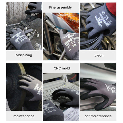 Breathable Durable Anti Slip Work Gloves Oil Resistant Coated Precision Work