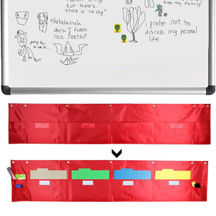 Classroom Whiteboard File Storage Hanging Bag Wall-Mounted Multi Pocket Durable