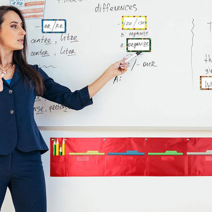 Classroom Whiteboard File Storage Hanging Bag Wall-Mounted Multi Pocket Durable