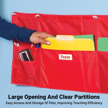 Classroom Whiteboard File Storage Hanging Bag Wall-Mounted Multi Pocket Durable