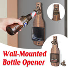Wooden Wall Mounted Bottle Opener Solid Wood Beer Opener Rustic Home Bar Kitchen