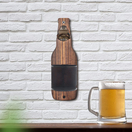 Wooden Wall Mounted Bottle Opener Solid Wood Beer Opener Rustic Home Bar Kitchen