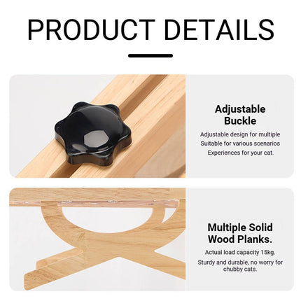 Wall Mount Cat Hammock Bed Wooden Frame Hanging Window Pet Nest 55 x 42 x 15.5cm