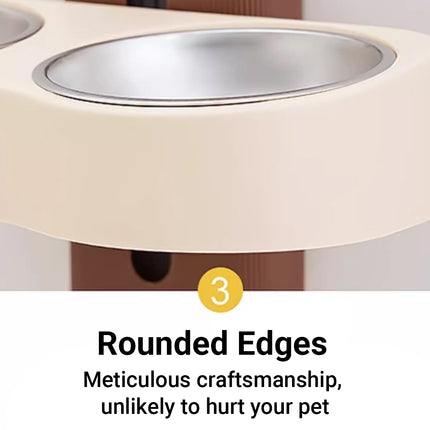 Wall-Mounted Pet Feeder Double Stainless Steel Bowls Design Easy to Clean