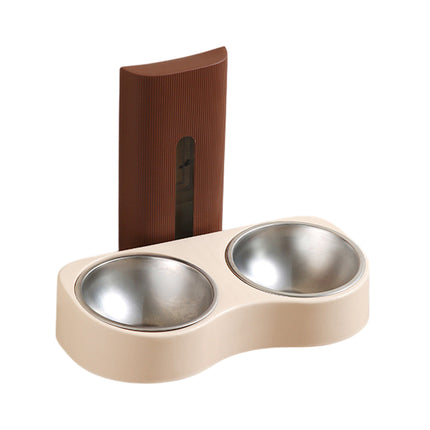 Wall-Mounted Pet Feeder Double Stainless Steel Bowls Design Easy to Clean