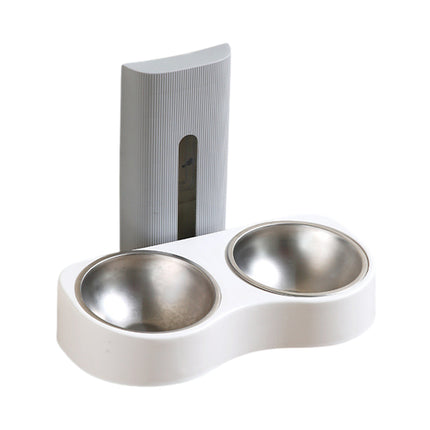 Wall-Mounted Pet Feeder Double Stainless Steel Bowls Design Easy to Clean