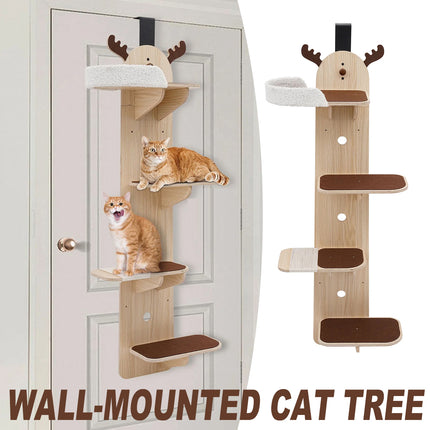 Wall Mounted Cat Climbing Frame Scratcher Integrated Activity Centre Stable