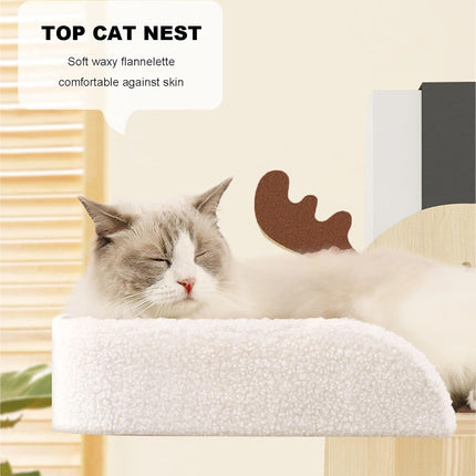 Wall Mounted Cat Climbing Frame Scratcher Integrated Activity Centre Stable