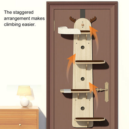 Wall Mounted Cat Climbing Frame Scratcher Integrated Activity Centre Stable