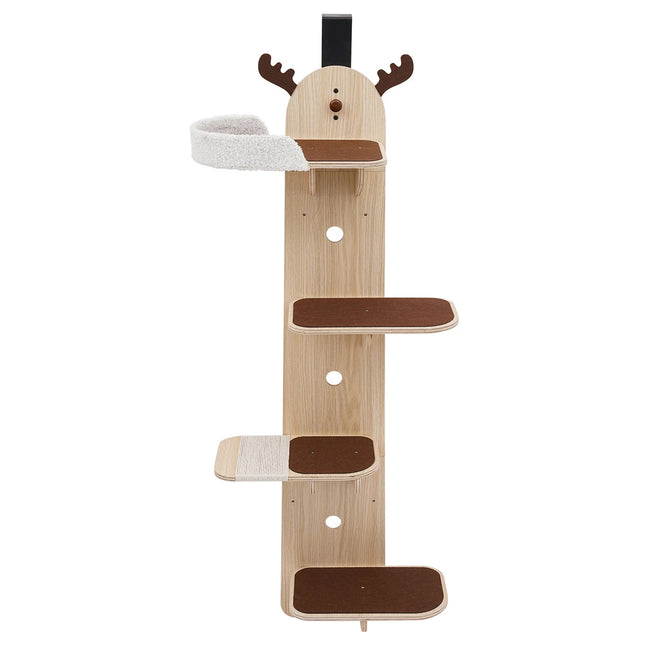 Wall Mounted Cat Climbing Frame Scratcher Integrated Activity Centre Stable