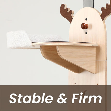 Wall Mounted Cat Climbing Frame Scratcher Integrated Activity Centre Stable