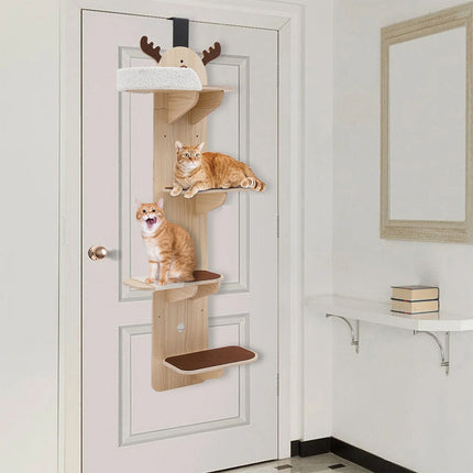 Wall Mounted Cat Climbing Frame Scratcher Integrated Activity Centre Stable