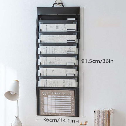 Multi Layer Wall Mounted File Organizer Accordion Bag Portable Document Storage