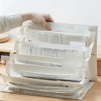 Multi Layer Wall Mounted File Organizer Accordion Bag Portable Document Storage