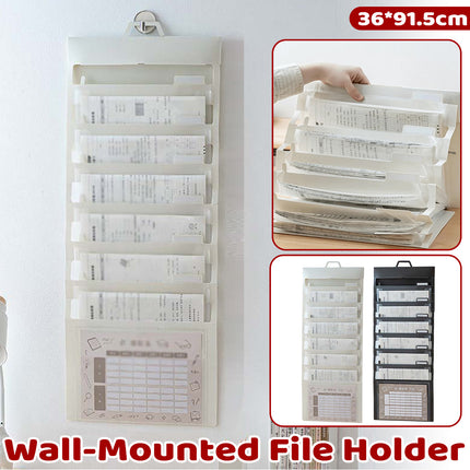 Multi Layer Wall Mounted File Organizer Accordion Bag Portable Document Storage