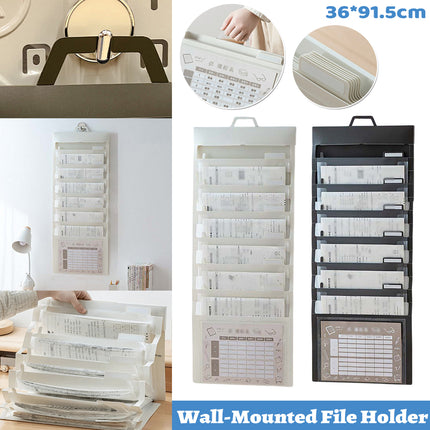 Multi Layer Wall Mounted File Organizer Accordion Bag Portable Document Storage
