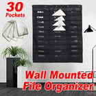 Wall Mounted File Organizer Hanging Bag 30 Pockets Oxford Cloth Document Storage