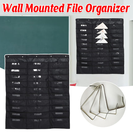 Wall Mounted File Organizer Hanging Bag 30 Pockets Oxford Cloth Document Storage