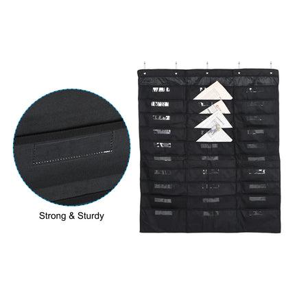 Wall Mounted File Organizer Hanging Bag 30 Pockets Oxford Cloth Document Storage