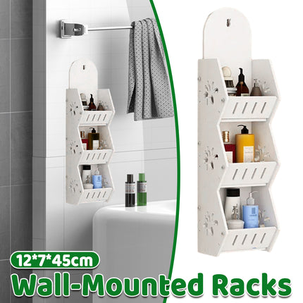 Bathroom Wall Mounted Multi Layer No Drill Storage Shelf Bathroom Organizing