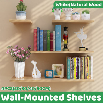 4PCS Wall-Mounted Shelves Waterproof Stable for Home Bathroom Kitchen Display