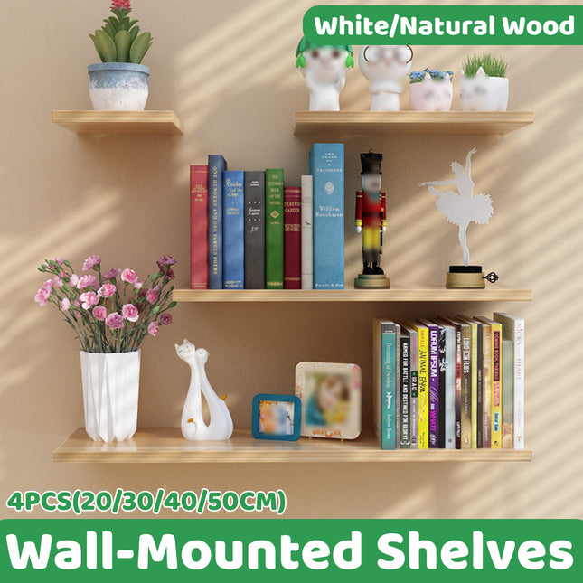 4PCS Wall-Mounted Shelves Waterproof Stable for Home Bathroom Kitchen Display
