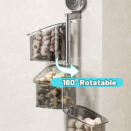 3PCS Wall-Mounted Spice Storage Box 180-Degree Rotatable Removable Design