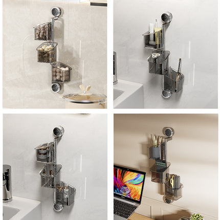 3PCS Wall-Mounted Spice Storage Box 180-Degree Rotatable Removable Design