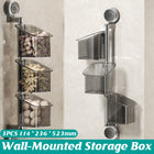 3PCS Wall-Mounted Spice Storage Box 180-Degree Rotatable Removable Design