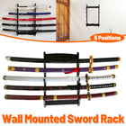5-Tier Sword Holder Wall Mount Samurai Stand Display Katana Wall Hanger Rack