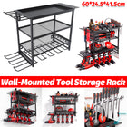 Wall-Mounted Tool Storage Rack Durable Space Saving for Garage Workshop Storage
