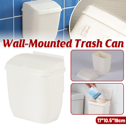 Wall Hanging Dustbin With Cover For Toilet Kitchen Hole Free Space Saving Bin