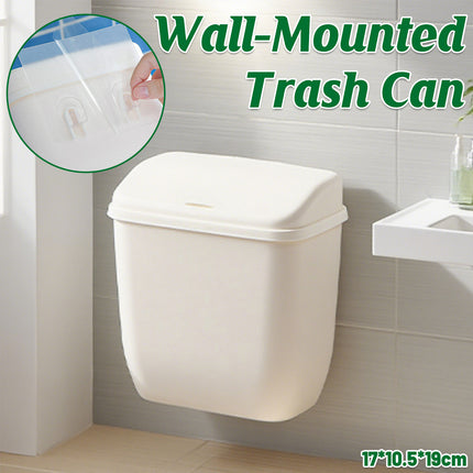 Wall Hanging Dustbin With Cover For Toilet Kitchen Hole Free Space Saving Bin