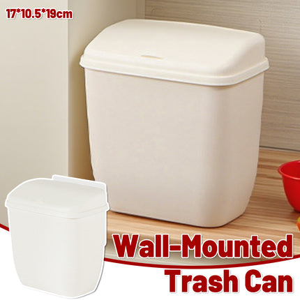 Wall Hanging Dustbin With Cover For Toilet Kitchen Hole Free Space Saving Bin