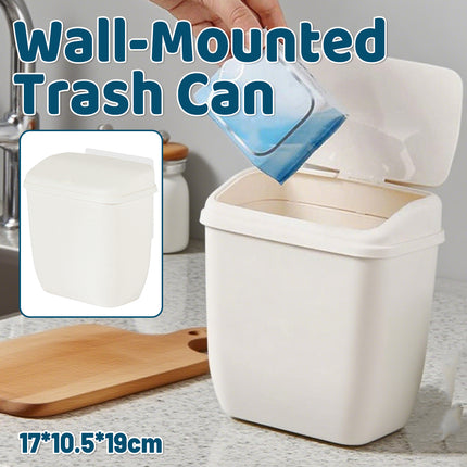 Wall Hanging Dustbin With Cover For Toilet Kitchen Hole Free Space Saving Bin