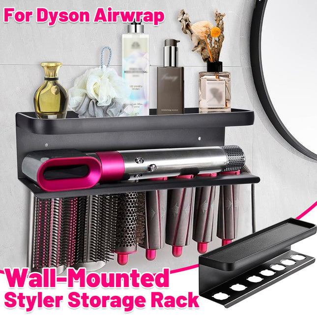 Wall Mounted Hair Styler Storage Rack for Dyson Airwrap No Drill Aluminium Holder