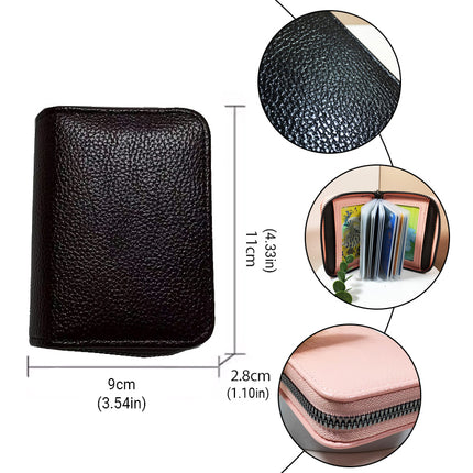 Compact Zipper Organ Card Cover Holder Wallet ID Bag Short Coin Purse Pockets