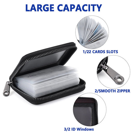 Compact Zipper Organ Card Cover Holder Wallet ID Bag Short Coin Purse Pockets