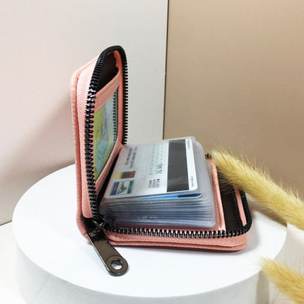 Compact Zipper Organ Card Cover Holder Wallet ID Bag Short Coin Purse Pockets