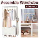 Home Assemble Wardrobe Durable Space Saving for Clothes Shoes Bags Bedroom