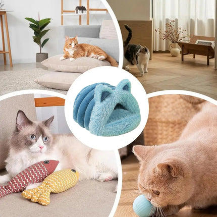 Cat Dog Bed Cat Ear Shape Pet Bed Soft Cozy Nest For Small Animals Sleeping