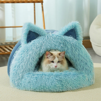 Cat Dog Bed Cat Ear Shape Pet Bed Soft Cozy Nest For Small Animals Sleeping