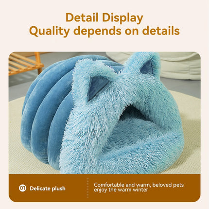Cat Dog Bed Cat Ear Shape Pet Bed Soft Cozy Nest For Small Animals Sleeping
