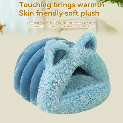 Cat Dog Bed Cat Ear Shape Pet Bed Soft Cozy Nest For Small Animals Sleeping